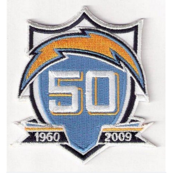 Stitched San Diego Chargers 50th Anniversary Jersey Patch Stitched San Diego Chargers 50th Anniversary Jersey Patch