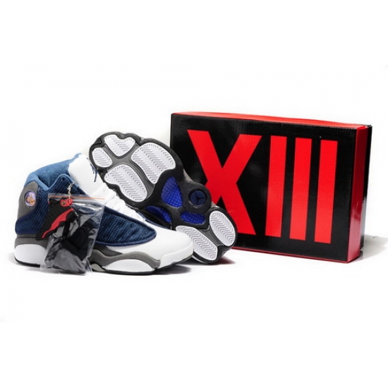 2013 New Air Jordan 13 Shoes DMP Dark Blue White Grey Online 2013 New Air Jordan 13 Shoes DMP Dark Blue White Grey Online