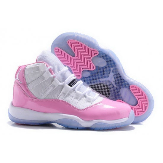 Womens Air Jordan 11 GS Pink White For Girls Womens Air Jordan 11 GS Pink White For Girls