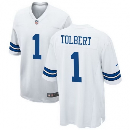 Dallas Cowboys 1 Jalen Tolbert White Vapor Limited Jersey Dallas Cowboys 1 Jalen Tolbert White Vapor Limited Jersey