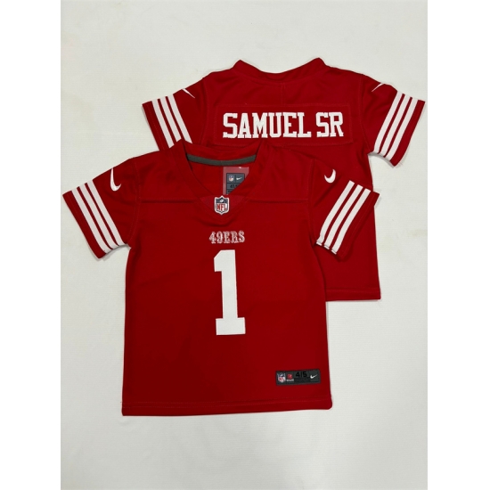 Toddlers San Francisco 49ers 1 Deebo Samuel Red Vapor Untouchable Stitched Football Jersey Toddlers San Francisco 49ers 1 Deebo Samuel Red Vapor Untouchable Stitched Football Jersey