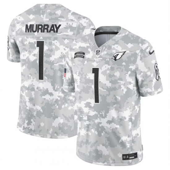 Men Arizona Cardinals 1 Kyler Murray 2024 Arctic Camo Salute To Service Limited Stitched Football Jersey Men Arizona Cardinals 1 Kyler Murray 2024 Arctic Camo Salute To Service Limited Stitched Football Jersey