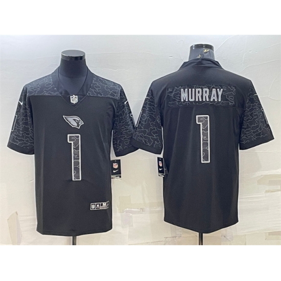 Men Arizona Cardinals 1 Kyler Murray Black Reflective Limited Stitched Football Jersey Men Arizona Cardinals 1 Kyler Murray Black Reflective Limited Stitched Football Jersey