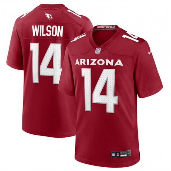 Men Arizona Cardinals 14 Michael Wilson Red Stitched Football Game Jersey Men Arizona Cardinals 14 Michael Wilson Red Stitched Football Game Jersey
