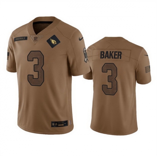 Men Arizona Cardinals 3 Budda Baker 2023 Brown Salute To Service Limited Stitched Football Jersey Men Arizona Cardinals 3 Budda Baker 2023 Brown Salute To Service Limited Stitched Football Jersey