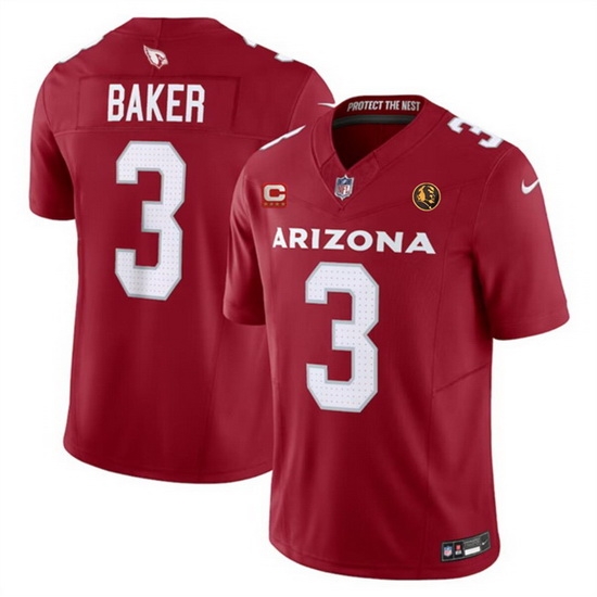 Men Arizona Cardinals 3 Budda Baker Red 2023 F U S E With 4 Star C Patch And With John Madden Patch Vapor Limited Stitched Football Jersey Men Arizona Cardinals 3 Budda Baker Red 2023 F U S E With 4 Star C Patch And With John Madden Patch Vapor Limited Stitched Football Jersey