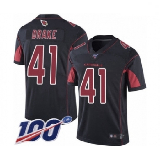Men Arizona Cardinals #41 Kenyan Drake Limited Black Rush Vapor Untouchable 100th Season Football Jersey Men Arizona Cardinals #41 Kenyan Drake Limited Black Rush Vapor Untouchable 100th Season Football Jersey
