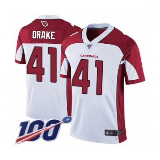 Men Arizona Cardinals #41 Kenyan Drake White Vapor Untouchable Limited Player 100th Season Football Jersey Men Arizona Cardinals #41 Kenyan Drake White Vapor Untouchable Limited Player 100th Season Football Jersey