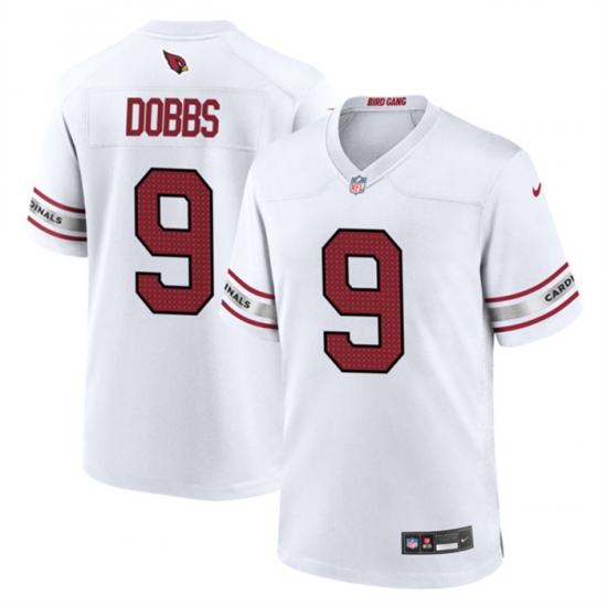Men Arizona Cardinals 9 Joshua Dobbs White 2023 Stitched Game Football Jersey Men Arizona Cardinals 9 Joshua Dobbs White 2023 Stitched Game Football Jersey