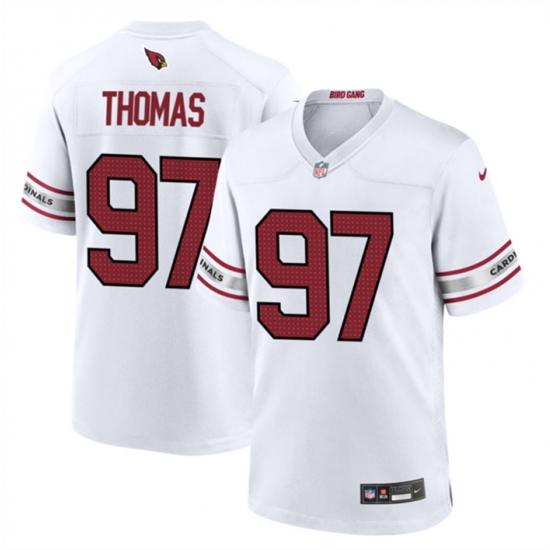 Men Arizona Cardinals 97 Cameron Thomas White 2023 Stitched Game Football Jersey Men Arizona Cardinals 97 Cameron Thomas White 2023 Stitched Game Football Jersey