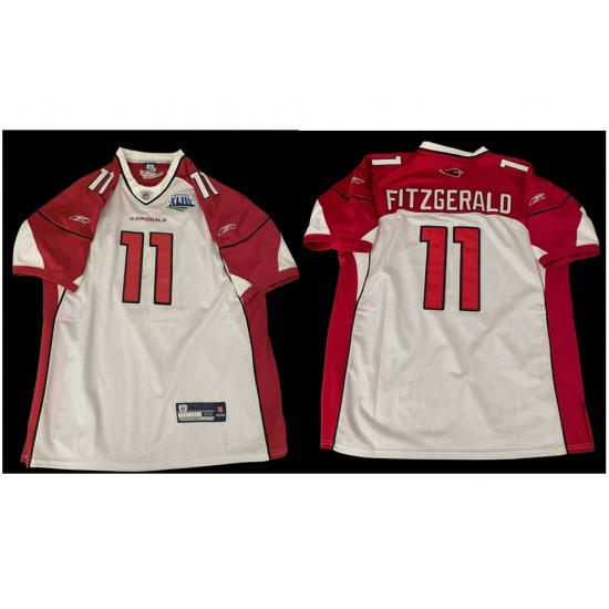 Men Larry Fitzgerald Arizona Cardinals #11 Reebok Jersey Super Bowl 50 Red White Men Larry Fitzgerald Arizona Cardinals #11 Reebok Jersey Super Bowl 50 Red White