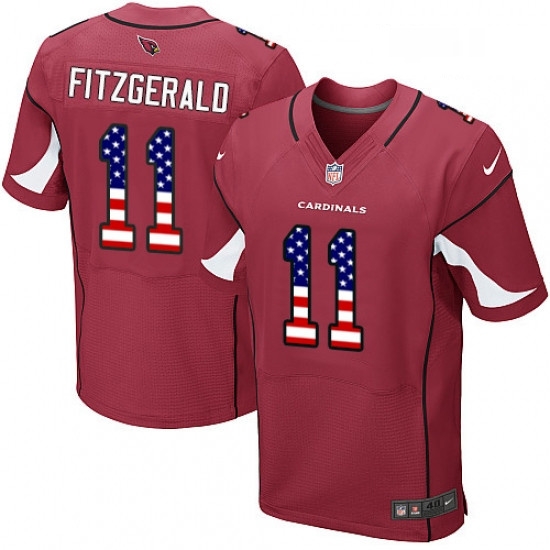 Men Nike Arizona Cardinals 11 Larry Fitzgerald Elite Red Home USA Flag Fashion NFL Jersey Men Nike Arizona Cardinals 11 Larry Fitzgerald Elite Red Home USA Flag Fashion NFL Jersey