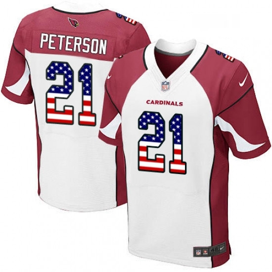 Men Nike Arizona Cardinals 21 Patrick Peterson Elite White Road USA Flag Fashion NFL Jersey Men Nike Arizona Cardinals 21 Patrick Peterson Elite White Road USA Flag Fashion NFL Jersey