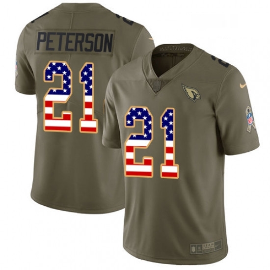 Men Nike Arizona Cardinals 21 Patrick Peterson Limited OliveUSA Flag 2017 Salute to Service NFL Jersey Men Nike Arizona Cardinals 21 Patrick Peterson Limited OliveUSA Flag 2017 Salute to Service NFL Jersey