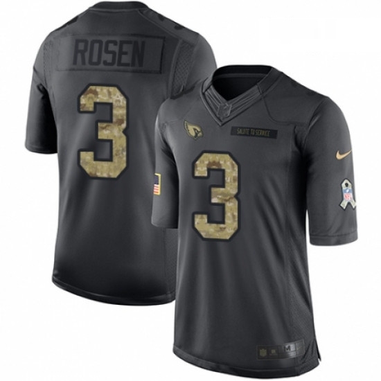Men Nike Arizona Cardinals 3 Josh Rosen Limited Black 2016 Salute to Service NFL Jersey Men Nike Arizona Cardinals 3 Josh Rosen Limited Black 2016 Salute to Service NFL Jersey
