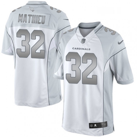 Men Nike Arizona Cardinals 32 Tyrann Mathieu Limited White Platinum NFL Jersey Men Nike Arizona Cardinals 32 Tyrann Mathieu Limited White Platinum NFL Jersey