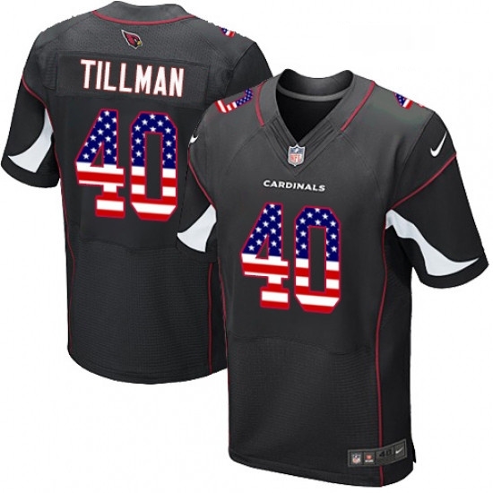 Men Nike Arizona Cardinals 40 Pat Tillman Elite Black Alternate USA Flag Fashion NFL Jersey Men Nike Arizona Cardinals 40 Pat Tillman Elite Black Alternate USA Flag Fashion NFL Jersey