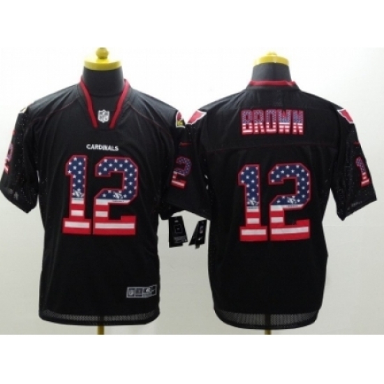 Nike Arizona Cardicals 12 brown Black Elite USA Flag Fashion NFL Jersey Nike Arizona Cardicals 12 brown Black Elite USA Flag Fashion NFL Jersey