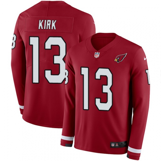 Nike Cardinals #13 Christian Kirk Red Team Color Men Stitched NFL Limited Therma Long Sleeve Jersey Nike Cardinals #13 Christian Kirk Red Team Color Men Stitched NFL Limited Therma Long Sleeve Jersey