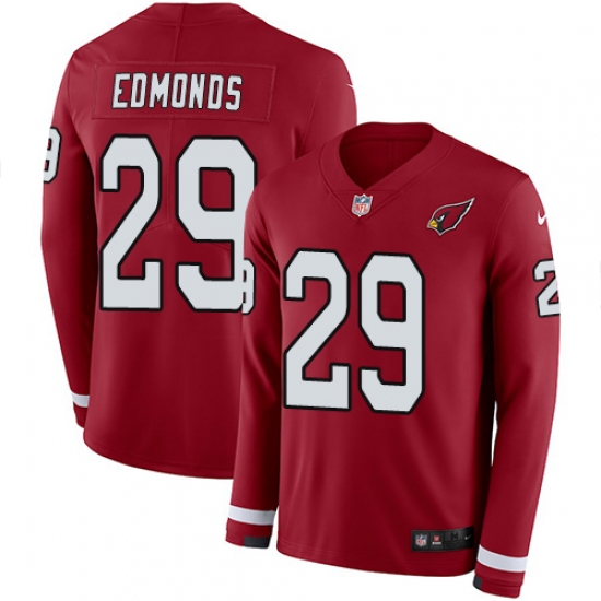 Nike Cardinals #29 Chase Edmonds Red Team Color Men Stitched NFL Limited Therma Long Sleeve Jersey Nike Cardinals #29 Chase Edmonds Red Team Color Men Stitched NFL Limited Therma Long Sleeve Jersey