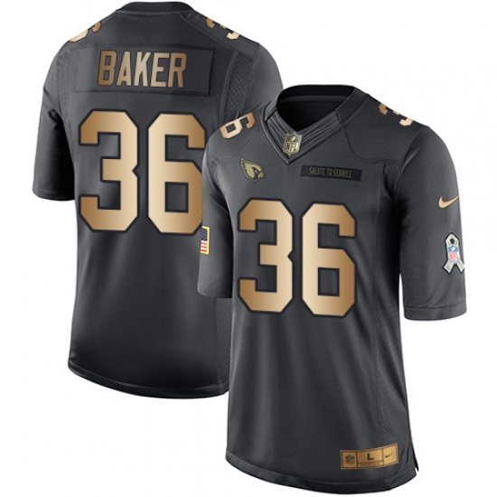 Nike Cardinals #36 Budda Baker Black Mens Stitched NFL Limited Gold Salute To Service Jersey Nike Cardinals #36 Budda Baker Black Mens Stitched NFL Limited Gold Salute To Service Jersey