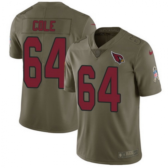 Nike Cardinals #64 Mason Cole Olive Mens Stitched NFL Limited 2017 Salute to Service Jersey Nike Cardinals #64 Mason Cole Olive Mens Stitched NFL Limited 2017 Salute to Service Jersey
