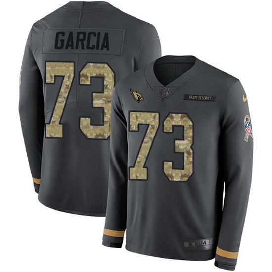 Nike Cardinals 73 Max Garcia Anthracite Salute to Service Men Stitched NFL Limited Therma Long Sleeve Jersey Nike Cardinals 73 Max Garcia Anthracite Salute to Service Men Stitched NFL Limited Therma Long Sleeve Jersey