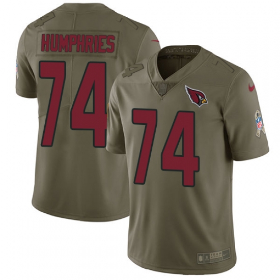 Nike Cardinals #74 D J Humphries Olive Mens Stitched NFL Limited 2017 Salute to Service Jersey Nike Cardinals #74 D J Humphries Olive Mens Stitched NFL Limited 2017 Salute to Service Jersey