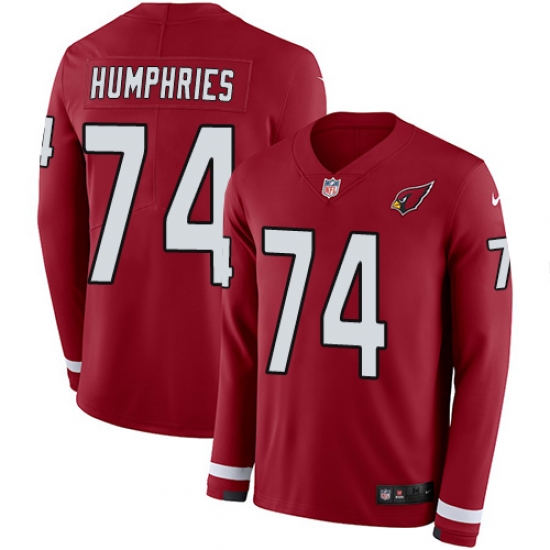 Nike Cardinals #74 D J Humphries Red Team Color Men Stitched NFL Limited Therma Long Sleeve Jersey Nike Cardinals #74 D J Humphries Red Team Color Men Stitched NFL Limited Therma Long Sleeve Jersey