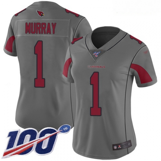 Cardinals #1 Kyler Murray Silver Women Stitched Football Limited Inverted Legend 100th Season Jersey Cardinals #1 Kyler Murray Silver Women Stitched Football Limited Inverted Legend 100th Season Jersey