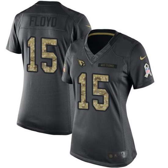Nike Cardinals #15 Michael Floyd Black Womens Stitched NFL Limited 2016 Salute to Service Jersey Nike Cardinals #15 Michael Floyd Black Womens Stitched NFL Limited 2016 Salute to Service Jersey