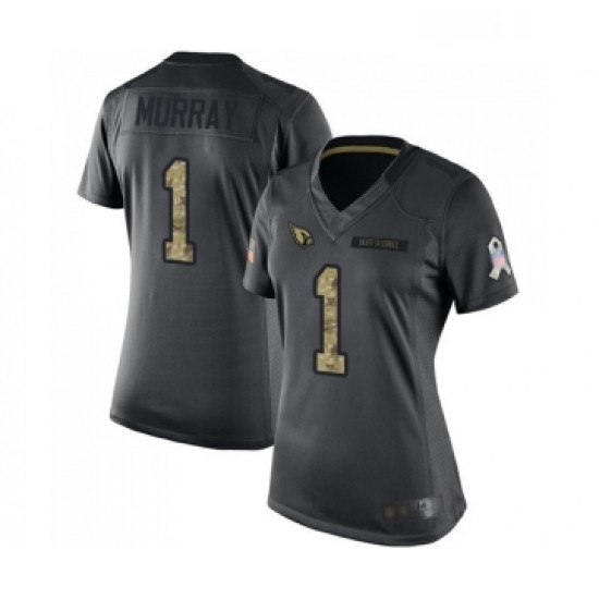 Women Arizona Cardinals #1 Kyler Murray Limited Black 2016 Salute to Service NFL Jersey Women Arizona Cardinals #1 Kyler Murray Limited Black 2016 Salute to Service NFL Jersey