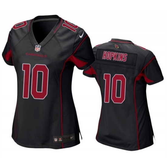 Women Arizona Cardinals 10 DeAndre Hopkins Black Color Rush Stitched Jersey Women Arizona Cardinals 10 DeAndre Hopkins Black Color Rush Stitched Jersey