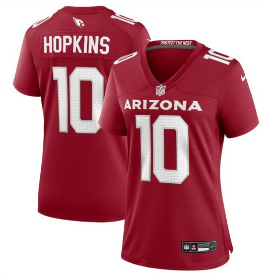 Women Arizona Cardinals 10 DeAndre Hopkins New Red Stitched Game Jersey Women Arizona Cardinals 10 DeAndre Hopkins New Red Stitched Game Jersey