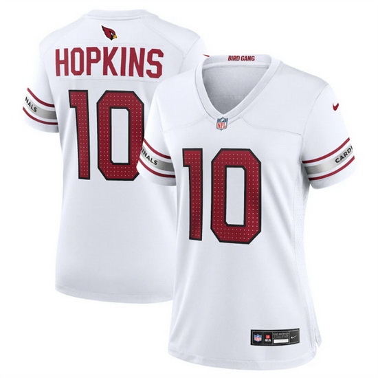 Women Arizona Cardinals 10 DeAndre Hopkins New White Stitched Game Jersey Women Arizona Cardinals 10 DeAndre Hopkins New White Stitched Game Jersey