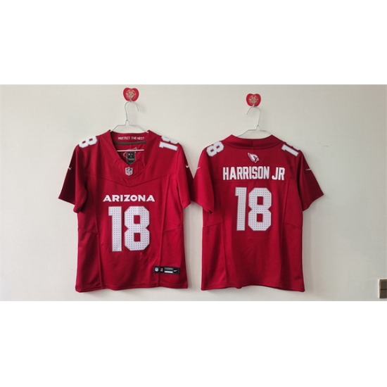 Women Arizona Cardinals 18 Marvin Harrison Jr Red 2024 F U S E Stitched Jersey Women Arizona Cardinals 18 Marvin Harrison Jr Red 2024 F U S E Stitched Jersey