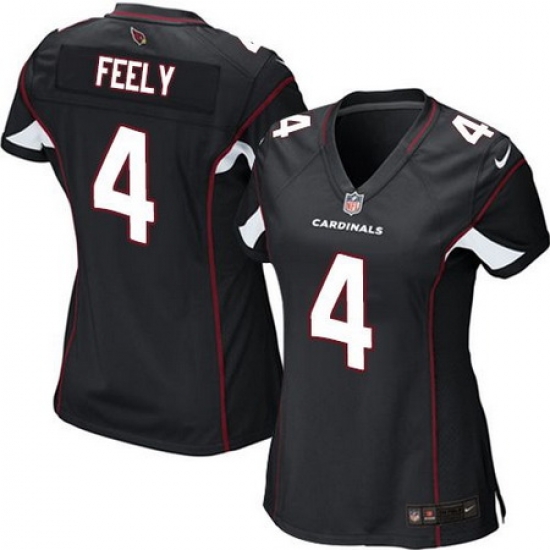 Women Nike Cardinals 4 Jay Feely Black Game Jersey Women Nike Cardinals 4 Jay Feely Black Game Jersey
