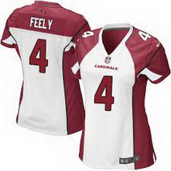 Women Nike Cardinals 4 Jay Feely White Game Jersey Women Nike Cardinals 4 Jay Feely White Game Jersey