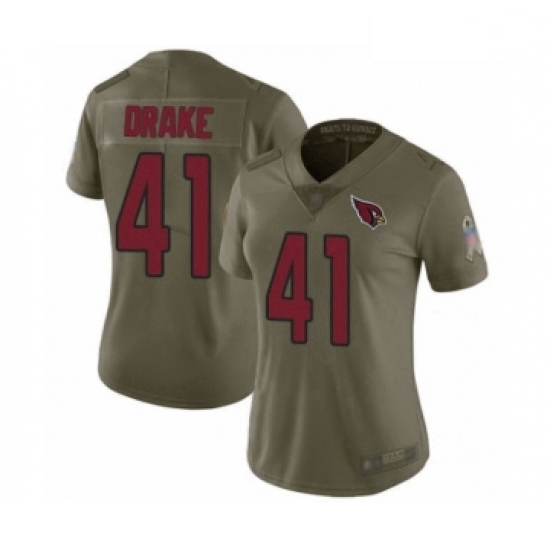 Women's Arizona Cardinals #41 Kenyan Drake Limited Olive 2017 Salute to Service Football Jersey Women's Arizona Cardinals #41 Kenyan Drake Limited Olive 2017 Salute to Service Football Jersey