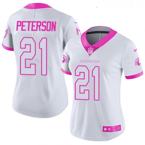 Womens Nike Arizona Cardinals 21 Patrick Peterson Limited WhitePink Rush Fashion NFL Jersey Womens Nike Arizona Cardinals 21 Patrick Peterson Limited WhitePink Rush Fashion NFL Jersey