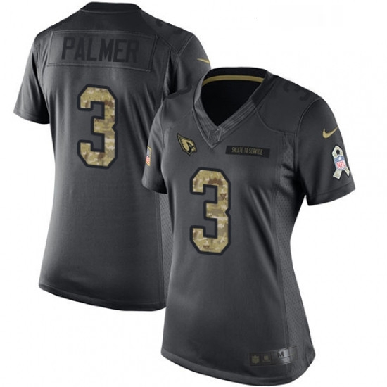 Womens Nike Arizona Cardinals 3 Carson Palmer Limited Black 2016 Salute to Service NFL Jersey Womens Nike Arizona Cardinals 3 Carson Palmer Limited Black 2016 Salute to Service NFL Jersey