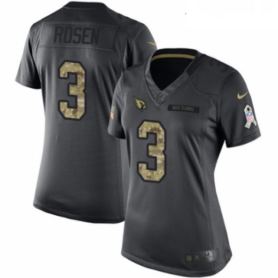 Womens Nike Arizona Cardinals 3 Josh Rosen Limited Black 2016 Salute to Service NFL Jersey Womens Nike Arizona Cardinals 3 Josh Rosen Limited Black 2016 Salute to Service NFL Jersey