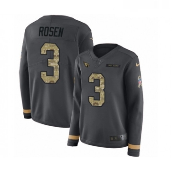 Womens Nike Arizona Cardinals 3 Josh Rosen Limited Black Salute to Service Therma Long Sleeve NFL Jersey Womens Nike Arizona Cardinals 3 Josh Rosen Limited Black Salute to Service Therma Long Sleeve NFL Jersey