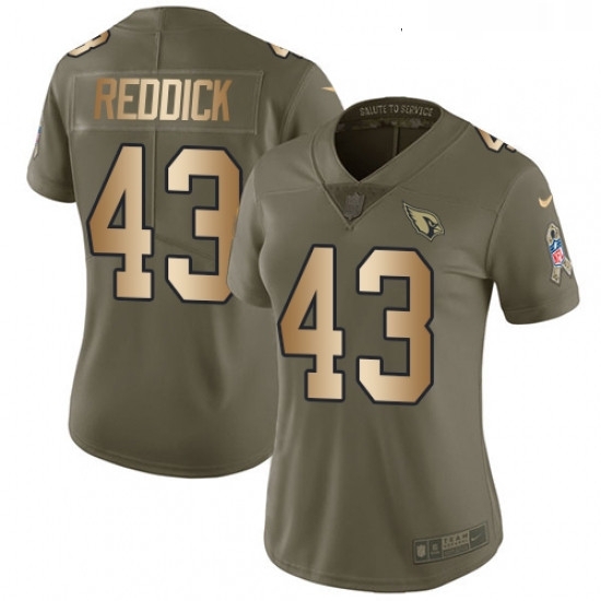 Womens Nike Arizona Cardinals 43 Haason Reddick Limited OliveGold 2017 Salute to Service NFL Jersey Womens Nike Arizona Cardinals 43 Haason Reddick Limited OliveGold 2017 Salute to Service NFL Jersey