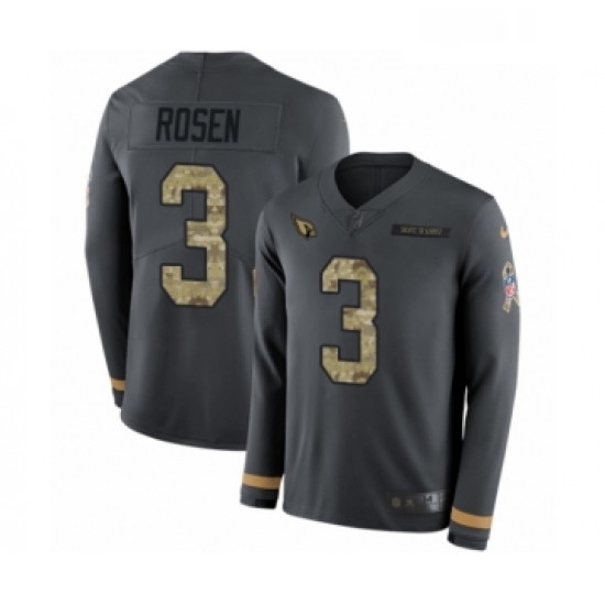 Youth Nike Arizona Cardinals 3 Josh Rosen Limited Black Salute to Service Therma Long Sleeve NFL Jersey Youth Nike Arizona Cardinals 3 Josh Rosen Limited Black Salute to Service Therma Long Sleeve NFL Jersey