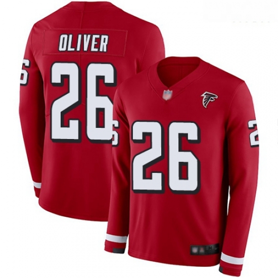 Falcons 26 Isaiah Oliver Red Team Color Men Stitched Football Limited Therma Long Sleeve Jersey Falcons 26 Isaiah Oliver Red Team Color Men Stitched Football Limited Therma Long Sleeve Jersey