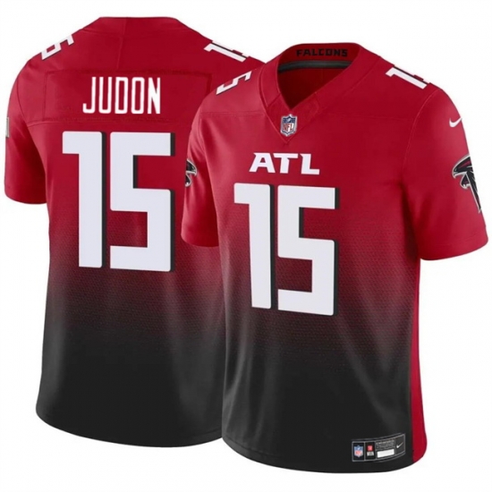Men Atlanta Falcons 15 Matthew Judon Red Black 2024 F U S E Vapor Untouchable Limited Stitched Football Jersey Men Atlanta Falcons 15 Matthew Judon Red Black 2024 F U S E Vapor Untouchable Limited Stitched Football Jersey
