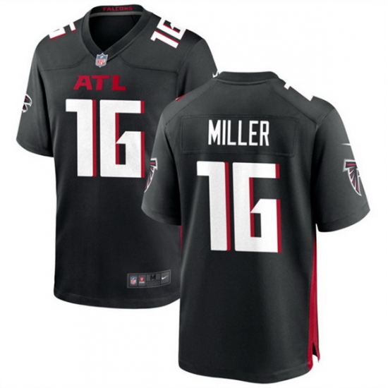 Men Atlanta Falcons 16 Scott Miller New Black Stitched Game Jersey Men Atlanta Falcons 16 Scott Miller New Black Stitched Game Jersey