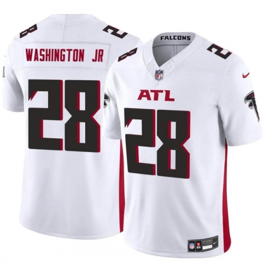 Men Atlanta Falcons 28 Carlos Washington Jr White 2024 F U S E Vapor Untouchable Limited Stitched Football Jersey Men Atlanta Falcons 28 Carlos Washington Jr White 2024 F U S E Vapor Untouchable Limited Stitched Football Jersey