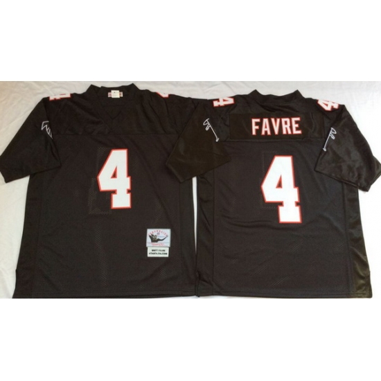 Men Atlanta Falcons 4 Brett Favre Black M&N Throwback Jersey Men Atlanta Falcons 4 Brett Favre Black M&N Throwback Jersey